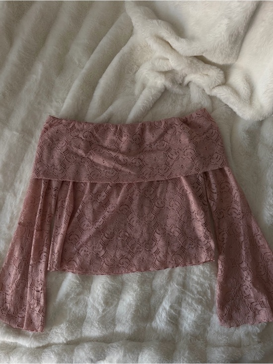American Rag Tops - Dusty Rose Lace Shirt